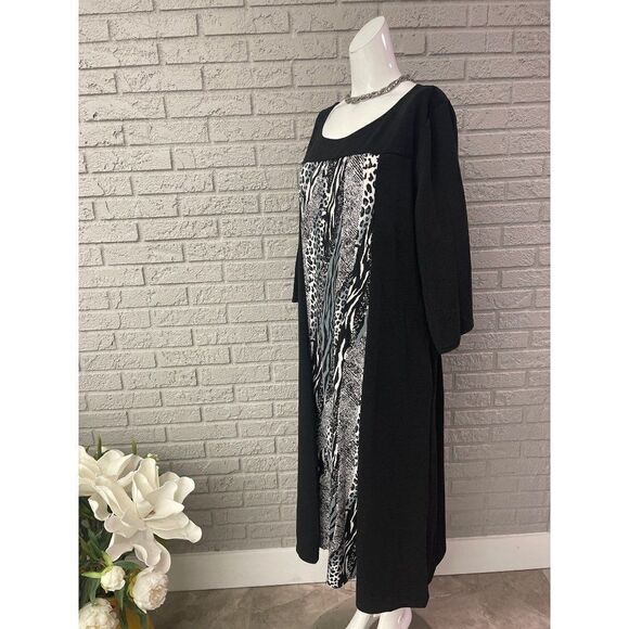 White Mark Long Sleeve Animal Print Dress Size 3X NWT - Picture 3 of 11